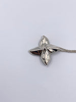 Tiffany 
Co 925 Silver Flower Petal Pendant Necklace