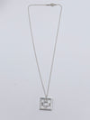 Tiffany 
Co 925 Silver Atlas Collection Square Pendant Necklace