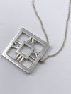 Tiffany 
Co 925 Silver Atlas Collection Square Pendant Necklace