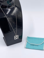 Tiffany 
Co 925 Silver Atlas Collection Square Pendant Necklace