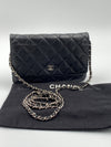 Sold-CHANEL Lambskin Wallet-on-the-chain WOC Crossbody Flap Bag - Black