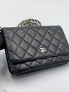 Sold-CHANEL Lambskin Wallet-on-the-chain WOC Crossbody Flap Bag - Black