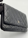 Sold-CHANEL Lambskin Wallet-on-the-chain WOC Crossbody Flap Bag - Black