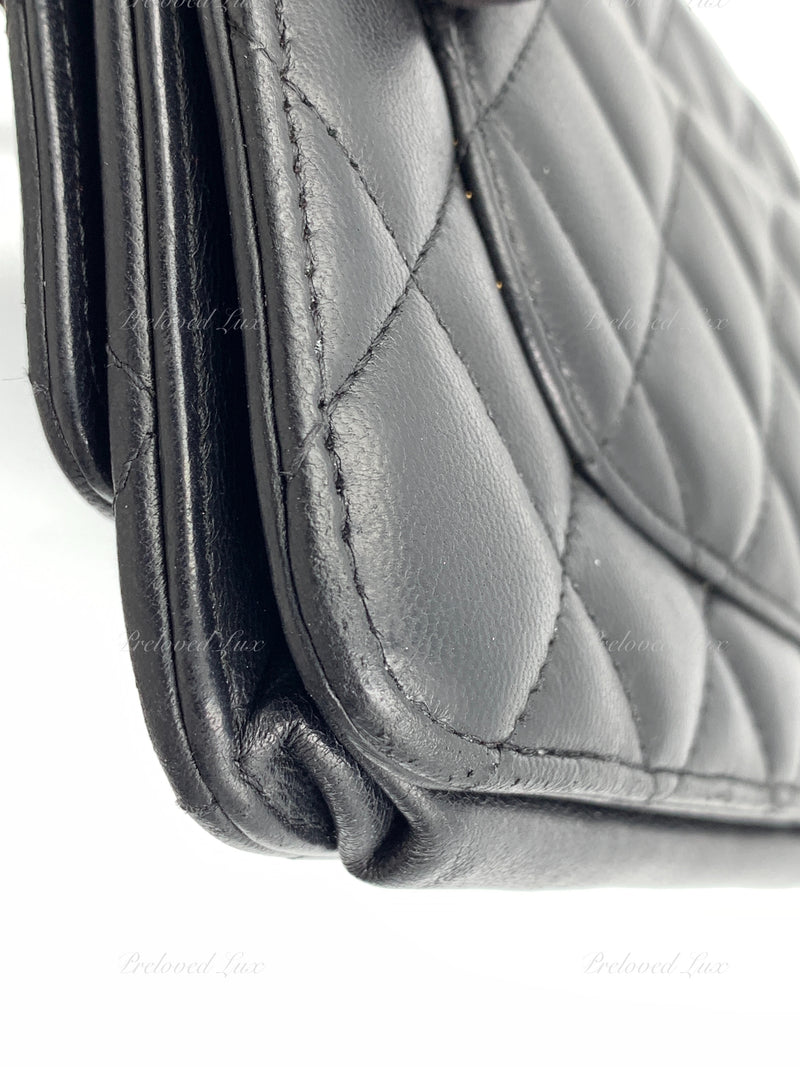 Sold-CHANEL Lambskin Wallet-on-the-chain WOC Crossbody Flap Bag - Black