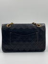 Sold-CHANEL Lambskin Double Chain Double Medium Flap Bag black/gold