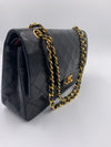 Sold-CHANEL Lambskin Double Chain Double Medium Flap Bag black/gold