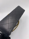 Sold-CHANEL Lambskin Double Chain Double Medium Flap Bag black/gold