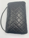 Sold-CHANEL Classic Quilted Flap Black Lambskin Shoulder Bag/Clutch