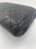 Sold-CHANEL Classic Quilted Flap Black Lambskin Shoulder Bag/Clutch