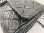 Sold-CHANEL Classic Quilted Flap Black Lambskin Shoulder Bag/Clutch