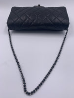 Sold-CHANEL Classic Quilted Flap Black Lambskin Shoulder Bag/Clutch