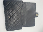 Sold-CHANEL Classic Quilted Flap Black Lambskin Shoulder Bag/Clutch