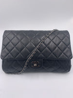 Sold-CHANEL Classic Quilted Flap Black Lambskin Shoulder Bag/Clutch