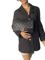 Sold-CHANEL Classic Quilted Flap Black Lambskin Shoulder Bag/Clutch