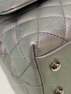 Sold-CHANEL Classic Iridescent Purple Caviar Small Coco Handle Bag in Silver Hardware