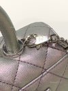 Sold-CHANEL Classic Iridescent Purple Caviar Small Coco Handle Bag in Silver Hardware