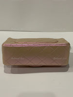 Sold-CHANEL Classic Iridescent Pink Calfskin Mini Rectangular Crossbody Bag in Silver Hardware