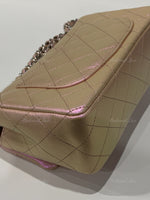 Sold-CHANEL Classic Iridescent Pink Calfskin Mini Rectangular Crossbody Bag in Silver Hardware