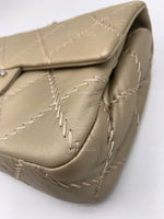 Sold-CHANEL Wild Stitch Quilted Seasonal Flap Bag Taupe light Grey Brown Color SHW