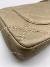 Sold-CHANEL Wild Stitch Quilted Seasonal Flap Bag Taupe light Grey Brown Color SHW