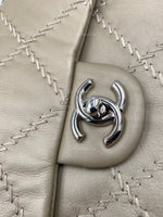 Sold-CHANEL Wild Stitch Quilted Seasonal Flap Bag Taupe light Grey Brown Color SHW