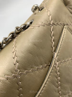 Sold-CHANEL Wild Stitch Quilted Seasonal Flap Bag Taupe light Grey Brown Color SHW