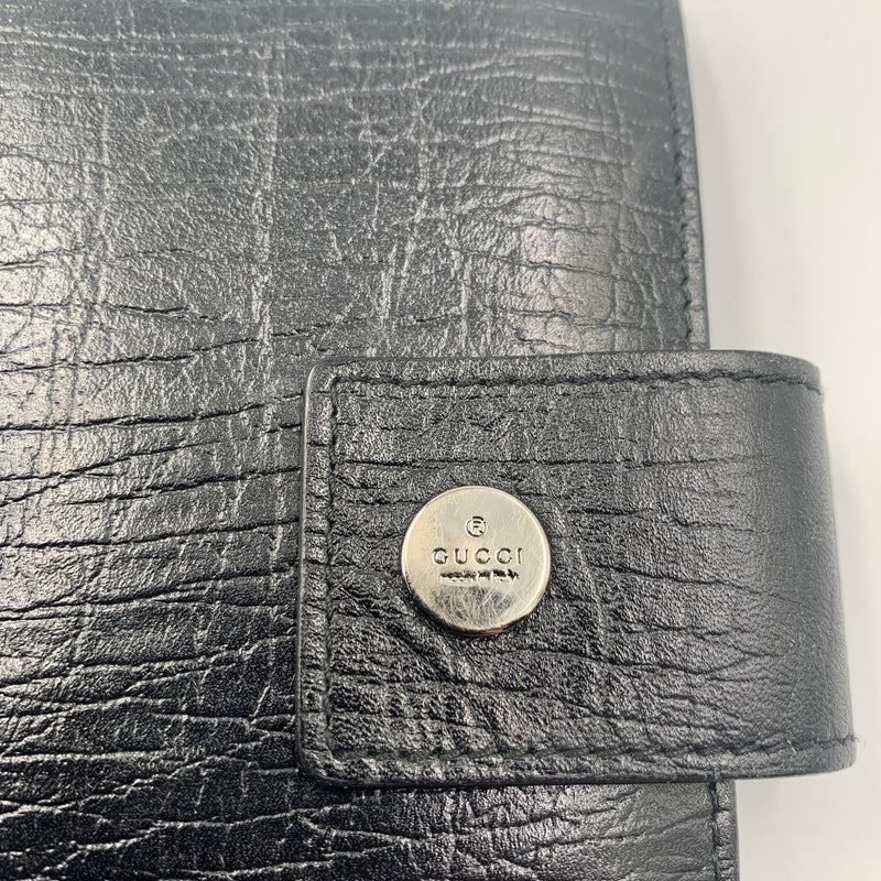 Sold-GUCCI Black 6-ring Agenda Planner