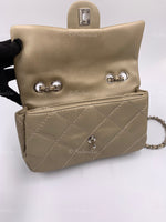 Sold-CHANEL Wild Stitch Quilted Seasonal Flap Bag Taupe light Grey Brown Color SHW