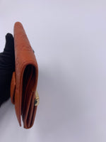 Sold-GUCCI GG Orange / Pink Leather Wallet