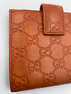 Sold-GUCCI GG Orange / Pink Leather Wallet