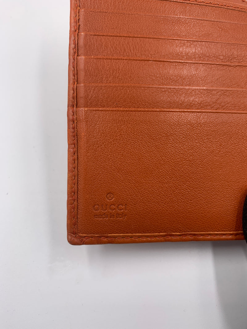 Sold-GUCCI GG Orange / Pink Leather Wallet