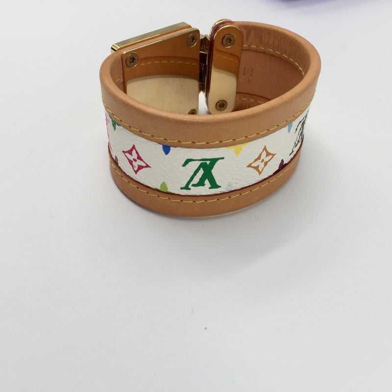 Sold-LOUIS VUITTON White Multicolore Serrure Bracelet