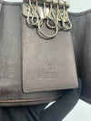 Sold-GUCCI GG Black/Dark Brown Leather 6-ring Key Holder