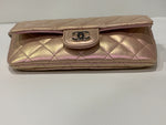 CHANEL Iridescent Pink Calfskin Mini Flap Crossbody Bag in Silver Hardware