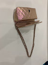 CHANEL Iridescent Pink Calfskin Mini Flap Crossbody Bag in Silver Hardware