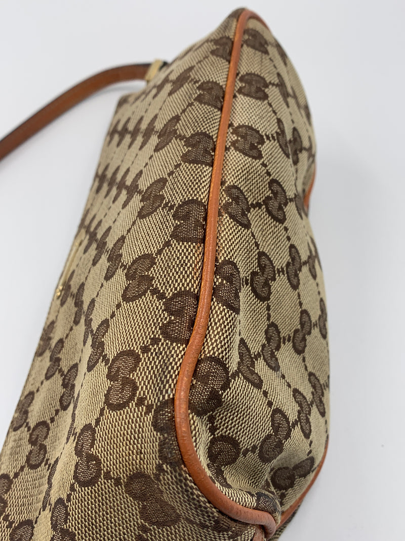 Sold-GUCCI GG Logo Brown Small Handbag