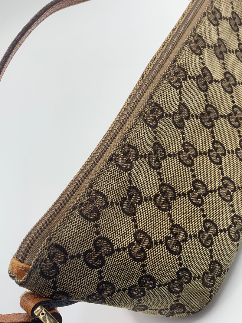 Sold-GUCCI GG Logo Brown Small Handbag