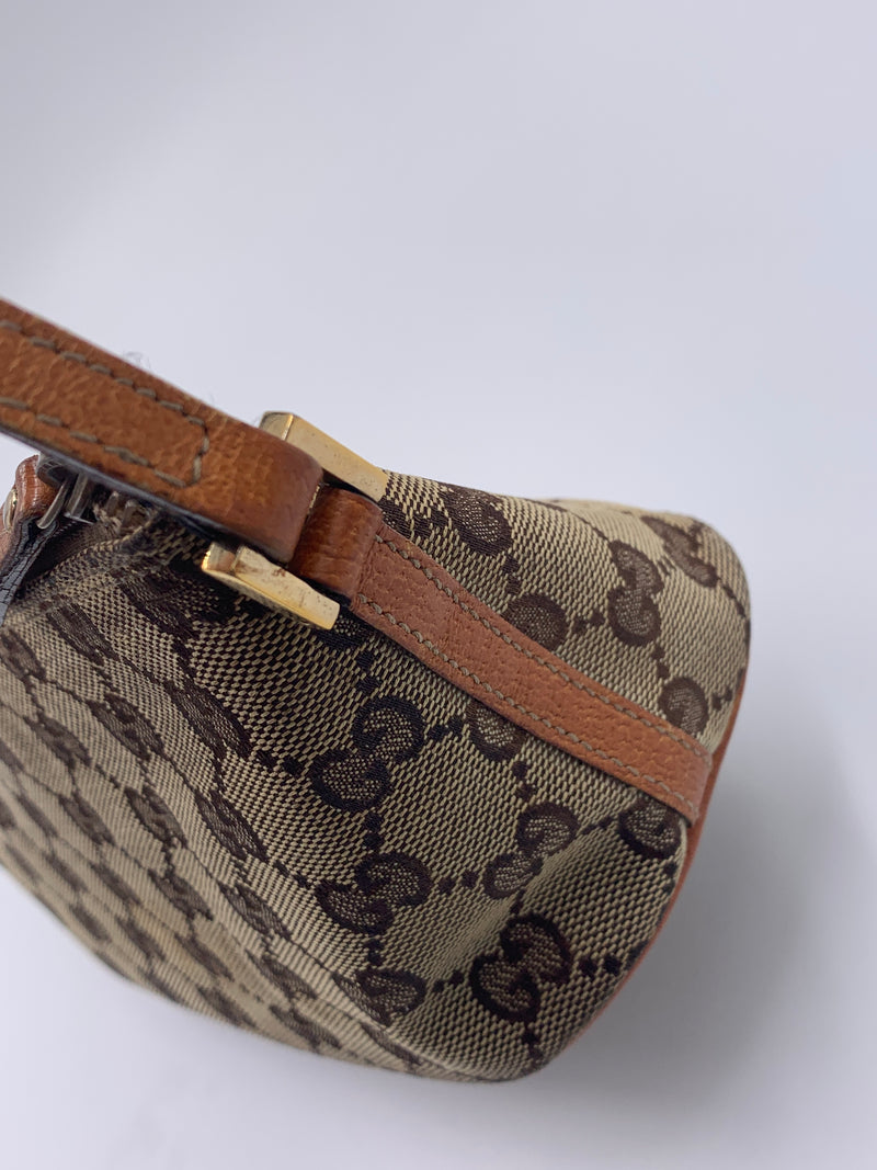 Sold-GUCCI GG Logo Brown Small Handbag