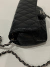 Sold-CHANEL Black Caviar Mini Flap Crossbody Bag in Silver Hardware