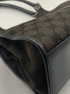 Sold-GUCCI GG Black Canvas Push Lock Jackie Shoulder Bag