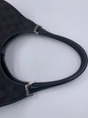 Sold-GUCCI GG Black Canvas Push Lock Jackie Shoulder Bag