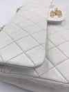 Sold-CHANEL Classic Medium Lambskin Double Chain Double Flap Bag white/gold hardware Vintage