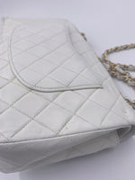 Sold-CHANEL Classic Medium Lambskin Double Chain Double Flap Bag white/gold hardware Vintage