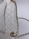 Sold-CHANEL Classic Medium Lambskin Double Chain Double Flap Bag white/gold hardware Vintage