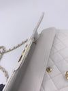 Sold-CHANEL Classic Medium Lambskin Double Chain Double Flap Bag white/gold hardware Vintage