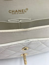 Sold-CHANEL Classic Medium Lambskin Double Chain Double Flap Bag white/gold hardware Vintage