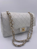 Chanel classic medium double flap lambskin shoulder bag Gold hardware vintage