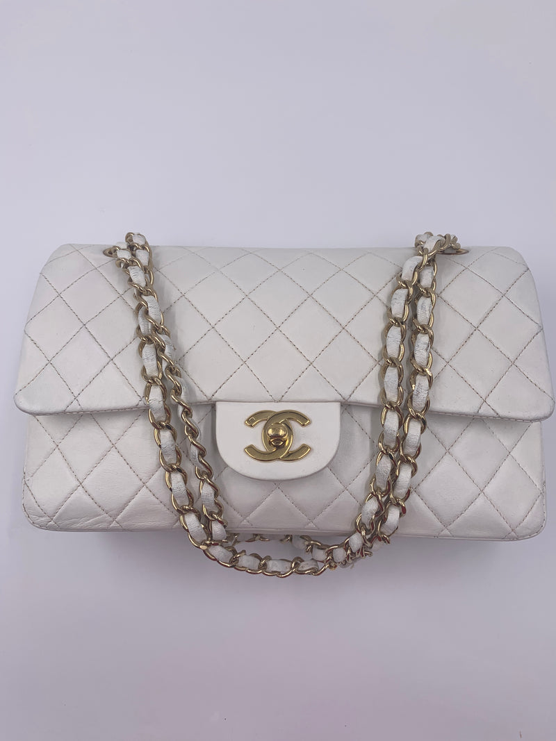 Chanel classic medium double flap lambskin shoulder bag Gold hardware