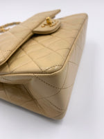 Sold-CHANEL Small Classic Double Flap Shoulder bag - Beige - Gold Hardware/Vintage