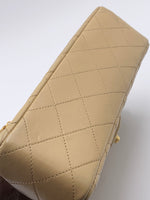 Sold-CHANEL Small Classic Double Flap Shoulder bag - Beige - Gold Hardware/Vintage